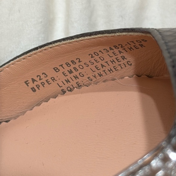 J Crew Collection pointed toe heels in Metallic snake-embossed leather BT882 NEW - Picture 6 of 9